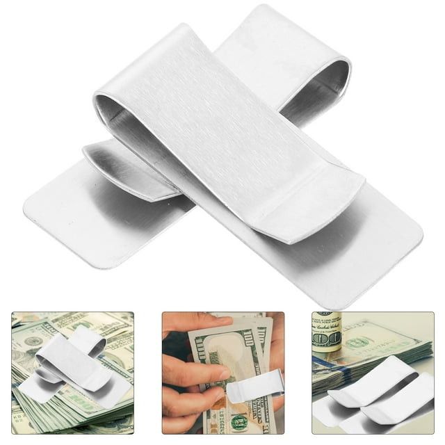 2Pcs Small Money Clip Portable Money Storage Clip Multi-function Money Clip Practical Check Clip