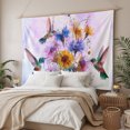 thumbnail image 3 of Pink Purple Hummingbird Tapestry for Bedroom Wall Hanging Tapestry, Spring Oil Painting Sunflowers Ceiling Backdrop Tapestries Poster Blanket Wall Decor for Teens Room Living Room Dorm 59" x 79", 3 of 8