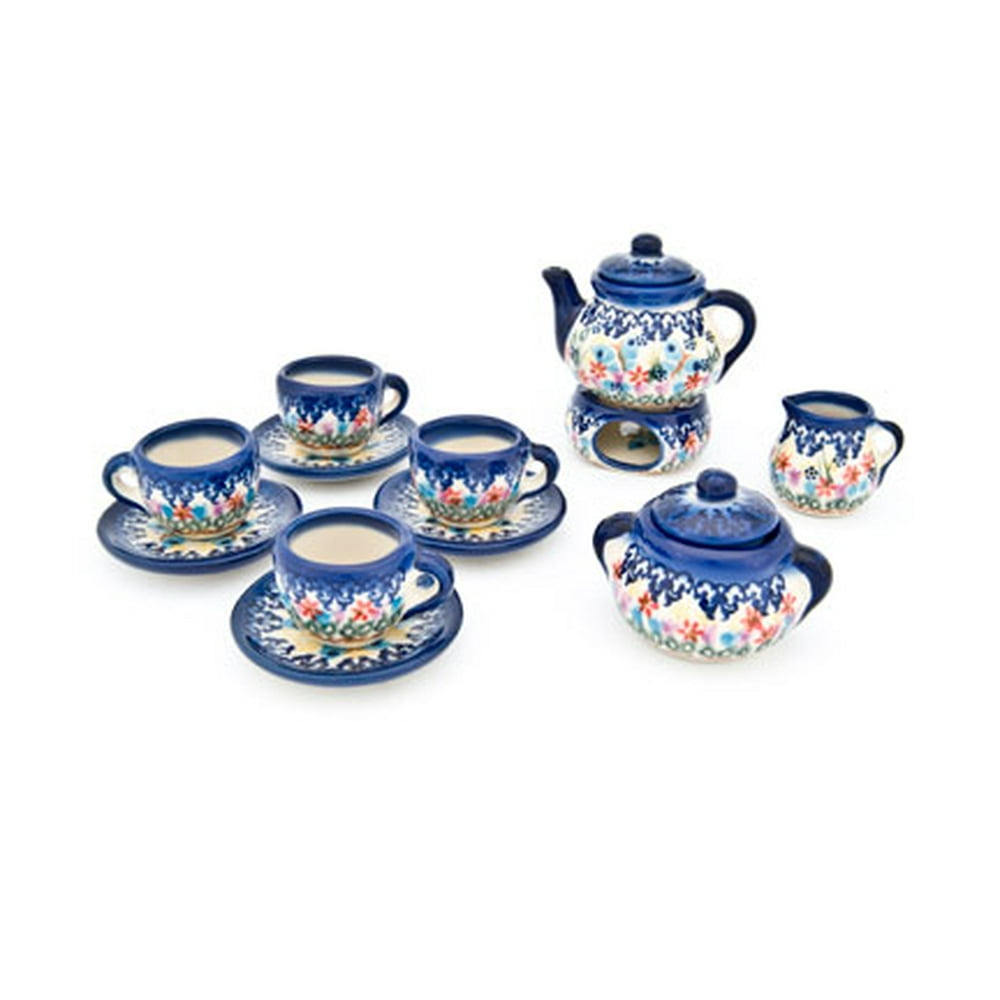 Polish Pottery Garden of Eden Miniature Tea Set