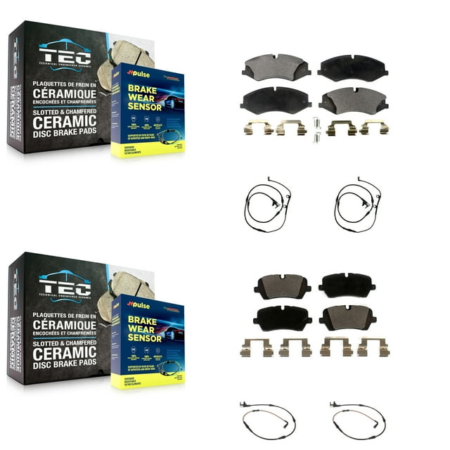 TEC Front Rear Ceramic Disc Brake Pads and Wear Sensors Kit for Car Land Rover Range Sport with Brembo KTW-100648