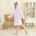 thumbnail image 2 of FORMRS Niños Bathrobe Unisex Hooded Robe Soft Plush Pajamas Sleepwear, Size 2-3T, Purple Polka Dots, 2 of 7