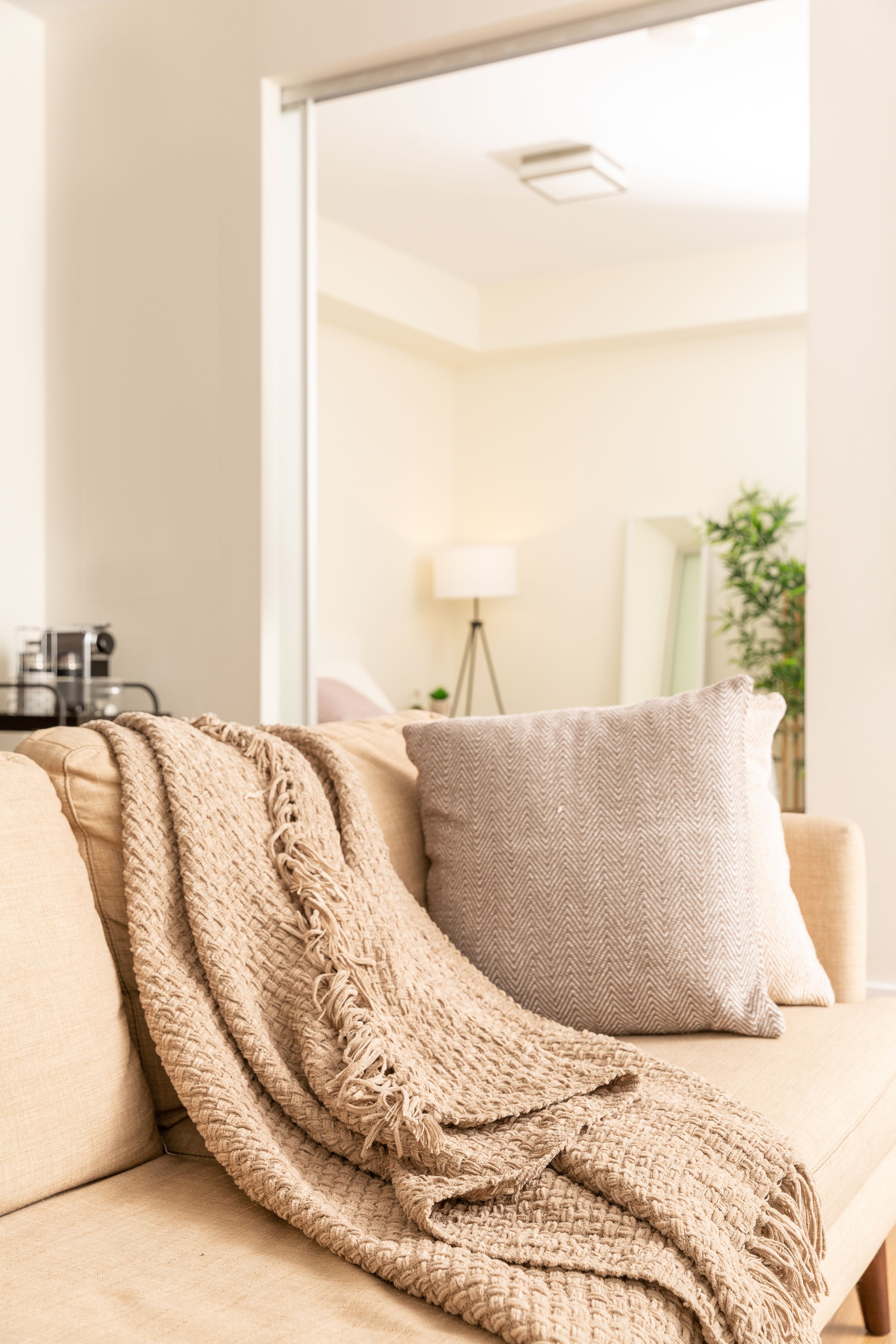 Fabstyles Beige Polyester Throw, 50" x 60"