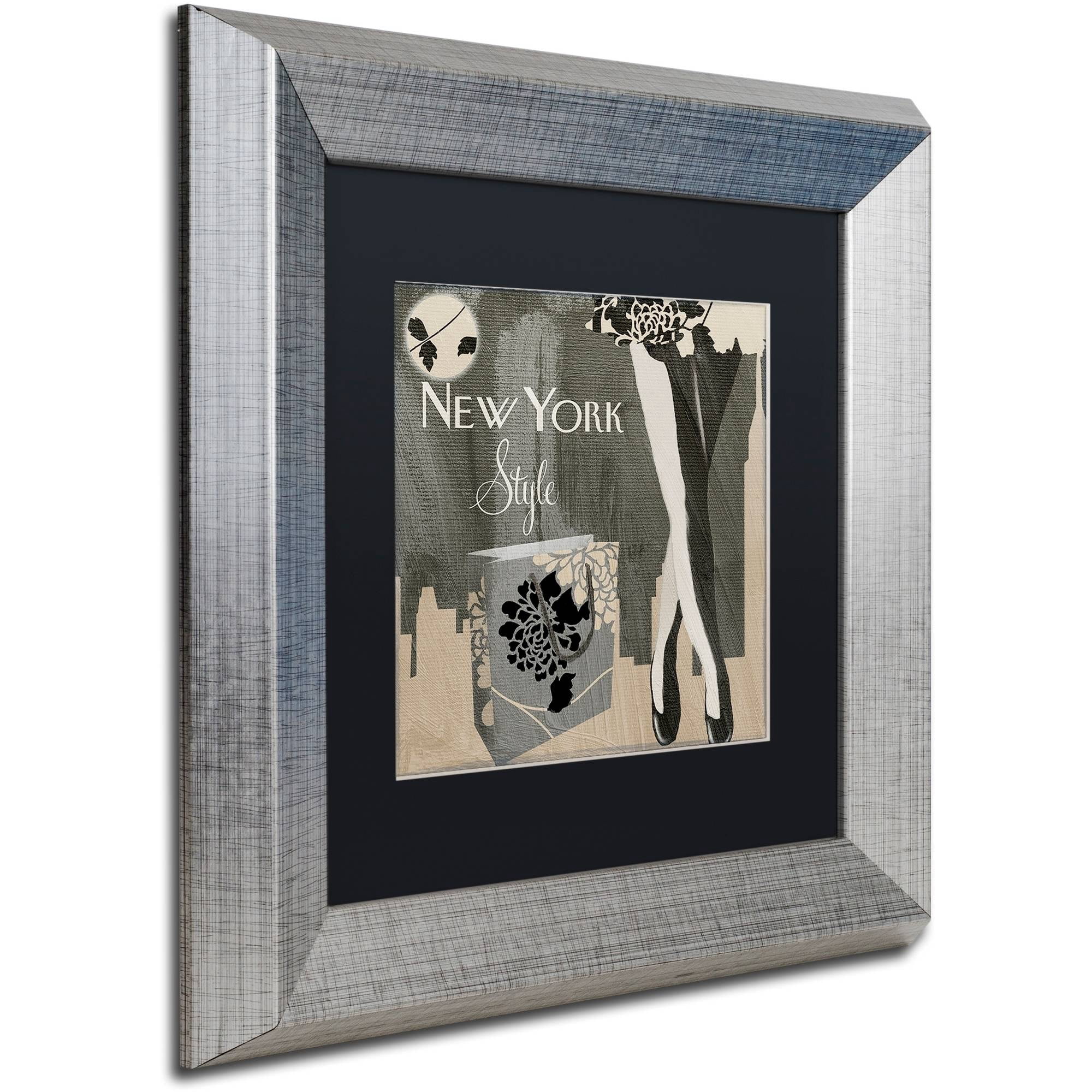 Trademark Fine Art "New York Style II" Canvas Art by Color Bakery Black Matte, Silver Frame