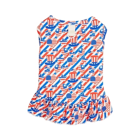 Patterned Cat Vest &ndash; Balloon & Hat Design Soft Polyester Breathable Perfect for Independence Day &ndash; Breathable Lightweight Comfortable for Daily Use Machine Washable