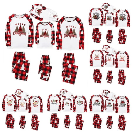 

Family Christmas Pajamas Matching Sets 2022 Cute Xmas Pjs Nightwear Comfy Soft Holiday Jammies Shirts Pants Sleepwear