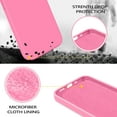 thumbnail image 3 of XUCP-for iPhone 13 Case Liquid Silicone Soft Slim Cover with Microfiber Cloth Lining Cushion Shockproof Full Body Protective Cell Phone Cases for iPhone 13 6.1" 2021,Rose Pink, 3 of 4