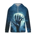 thumbnail image 2 of Yteetum Oversized Sweatshirt Hoodies for Men Halloween Graphic Print Drawstring Pullover Hooded Sweatshirts Tops Mens Casual Graphic Printed Lightweight Long Sleeve Hood Sweatshirts with Pocket Coats, 2 of 5