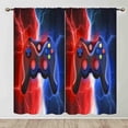 thumbnail image 2 of Gamepad Curtains, Red and Blue Flash Lightning Game Room Window Curtains Treatments for Kids Boys Teens Bedroom Living Room Playroom, Cool Game Controller Gamer Video Game Drapes, 84"x63" Inch, 2 of 5