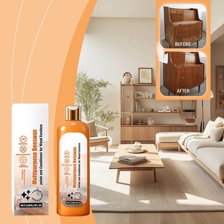 Multi-Purpose Wood Care Agent for Long-Lasting Protection and Enhanced Shine – 3-in-1 Cleaner Conditioner and Polish for All Wooden Surfaces – Gentle pH-Balanced Formula