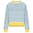 thumbnail image 5 of Feancey Womens Striped Color Block Shirt Oversized Long Sleeve Crewneck Sweatshirts Comfy Loose Casual Pullovers Fall Fashion Clothes Blue S, 5 of 7