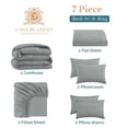thumbnail image 2 of Casa Platino King Comforter Set Pre-Washed – 7 Piece Bed in a Bag – Brushed Soft Microfiber King Bedding Set with Comforter, Flat Sheet, Fitted Sheet, 2 Pillowcases & 2 Shams - Mineral, 2 of 8