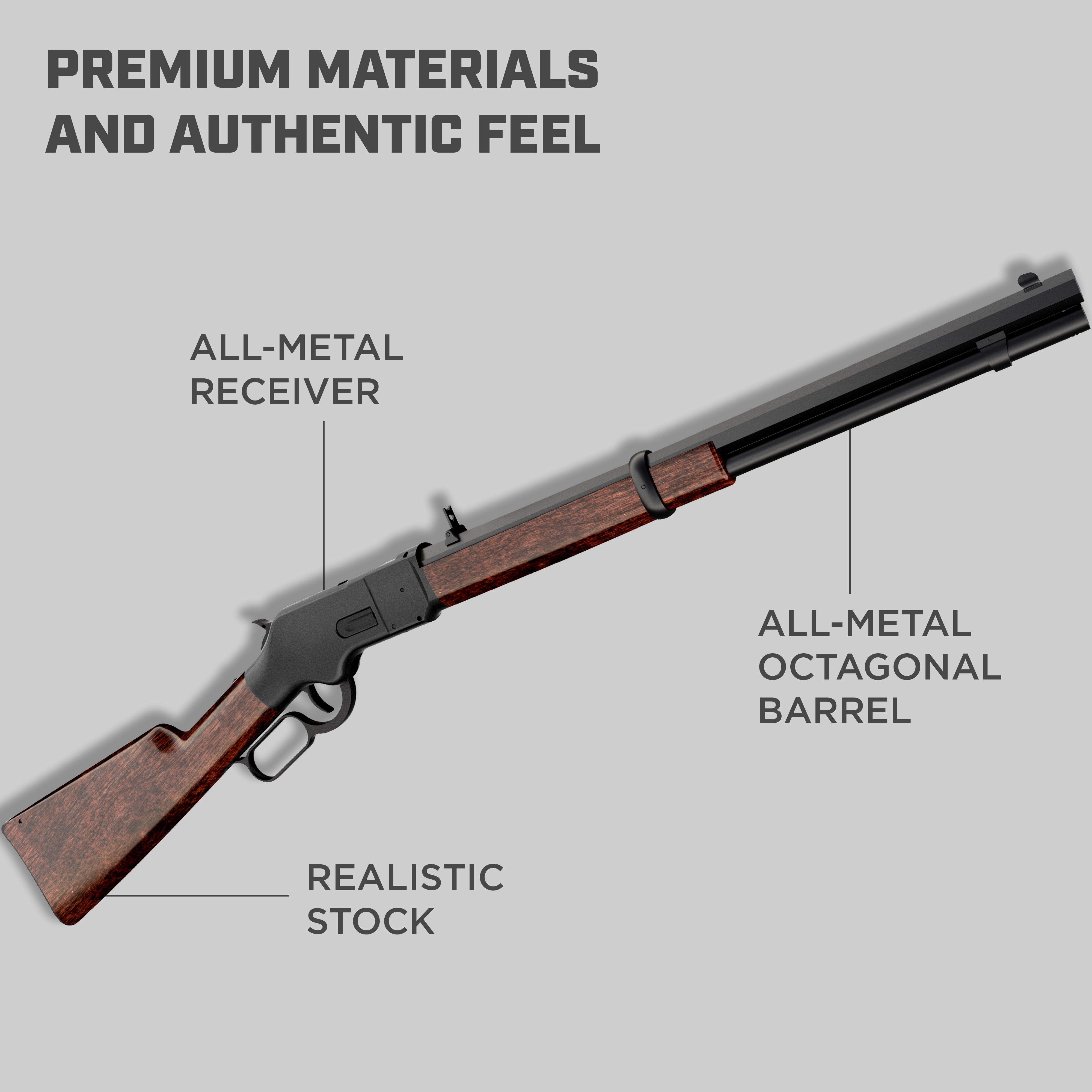 Barra 1866 CO2 Lever Action Rifle Black .177