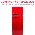 thumbnail image 3 of Frigidaire 7.5 Cu Ft. Retro Refrigerator, Top Mount Compact Fridge, Red, 3 of 13