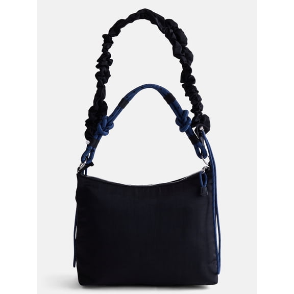 No Boundaries Women’s Medium Nylon Tote with Crossbody Scrunch Strap, Black