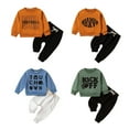 thumbnail image 2 of XBASW Baby Newborn Boys Girls Tracksuit 2 Pieces Set Letter Print Long Sleeve Sweatshirt + Sweatpants Spring Fall Sweatsuit Outfit 0-3T, 2 of 10
