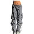 thumbnail image 2 of Up to 65 off!Lolmot Parachute Pants for Women, Drawstring Elastic Waist Ruched Baggy Cargo Pants Women Jogger Y2K Pant with Pockets, 2 of 7