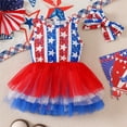 thumbnail image 2 of KAUOD Baby Girls Star Flag 4th of July Dress Romper with Hairband Sleeveless Tulle Tutu Dress Jumpsuit Patriotic Bodysuits, 2 of 9