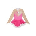 thumbnail image 6 of renvena Kids Girls Mesh Long Sleeve Rhinestone Leotard Dress Figure Ice Skating Ballet Dance Dress, 6 of 7