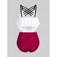 thumbnail image 2 of Tankini de Talla Grande con Volantes con Estampado de Esqueleto Rosegal Leggings de talla grande, 2 of 5