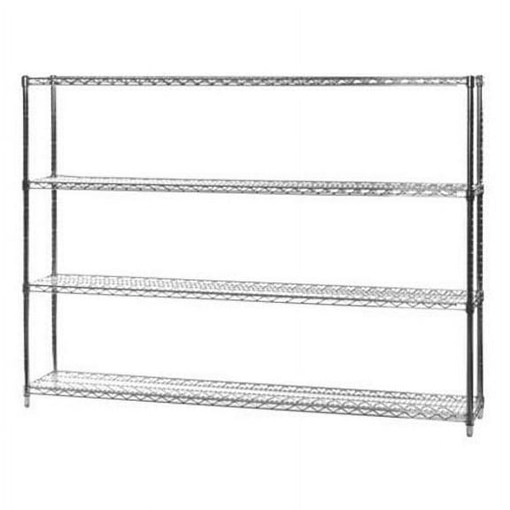 Chrome Wire Shelving with 4 Shelves - 12"d x 72"w x 72"h (SC127272-4)