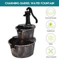 thumbnail image 5 of Gymax 2 Tier Barrel Waterfall Fountain Barrel Water Fountain Pump Outdoor Garden, 5 of 9