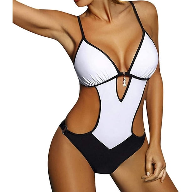 B Traje de baño de una pieza para mujer, traje de baño envolvente con realce, figura que moldea el abdomen, Bikini con control de barriga, talla grande, traje de baño de una pieza
