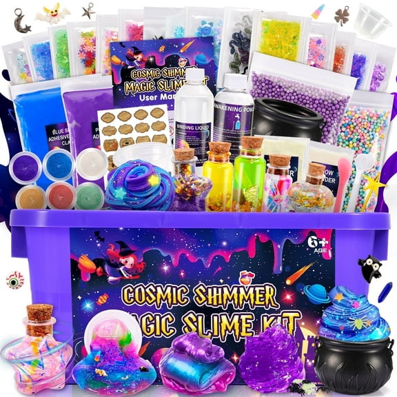 Slime Kits for Girls 6-9-12, Kids Slime Making Kit Gifts for 5 6 7 8 9 10 Years Old Girls Boys, Galaxy Slime Potion Kit, 6-12 Year Old Birthday Gift for Christmas