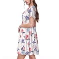 thumbnail image 2 of Daiia Lavender Flowers Print Women's Dresses 2025 Trendy Short sleeve Dresses Casual Baggy Flowy Maxi Sun Dresses, 2 of 6