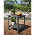 thumbnail image 5 of TROPOW All-Weather HDPE Adirondack Patio Side Table - 2-Tier Square Outdoor End Table, Weather Resistant, Easy Maintenance, for Patio, Pool, Deck, Backyard, Embossed Wood Grain, 5 of 8