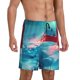 thumbnail image 2 of Balery Aurora Borealis Village Pantalones cortos de pijama de punto de algodón para hombre con cinturilla y bolsillos-4X-Large, 2 of 6
