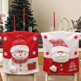 thumbnail image 3 of 3 Fundas para Respaldo de Silla de Navidad, 3D Lindo Papá Noel, Muñeco de Nieve, Reno, Funda para Sillas de Cena de Navidad, Fundas para Sillas de Comedor de Cocina de Navidad, 3 of 5