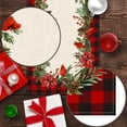 thumbnail image 6 of 1pc, Christmas Cardinal Table Runner, Buffalo Plaid Xmas Table Runner, Party Decor, Party Supplies, Holiday Decor, Table Decor, Dining Room Decor, 6 of 7