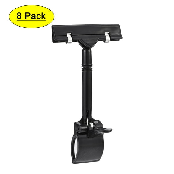 Uxcell Merchandise Sign Clip, Rotatable Clip-on Holder, Price Tags Black 8.5x16cm (WxH) 8 packs