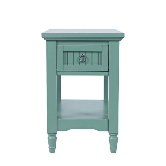 Jofran Westport Modern Farmhouse Chairside End Table with Storage Shelf