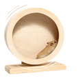 thumbnail image 2 of Rueda de hámster y estable de madera silenciosa rueda de hámster para hámsters enanos jerbos pequeños animales, 2 of 8