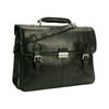 Classic Leather European Double Gusset Briefcase (Black)
