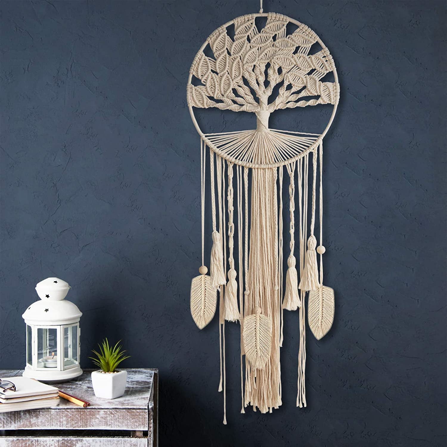 Large Dream Catcher Wall Hanging Feather Big For Kids Baby Boho Rainbow Tassel 