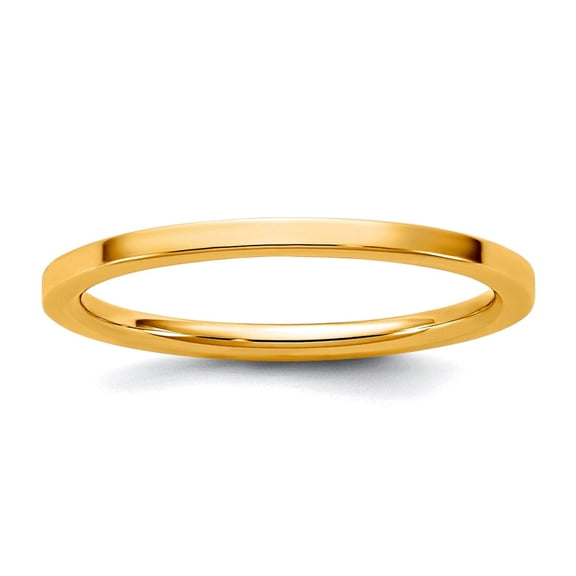14k Solid Yellow Gold 1.5mm Standard Flat Comfort-Fit Band Size 13 Ring for Women and Men