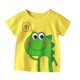 thumbnail image 1 of Gibobby Playeras Deportivas Niños niños pequeños bebés niños niñas lindos animales de dibujos animados blusa de manga corta Top camiseta trajes ropa(Amarillo, 12-18 Meses), 1 of 5