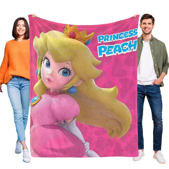 Princess Peach-Anti-Pilling Flannel Blanket Soft Lightweight Plush Fuzzy Cozy Luxury Blanket for Home and Kitchen Use – Perfect for Kids and Adults30"X40"