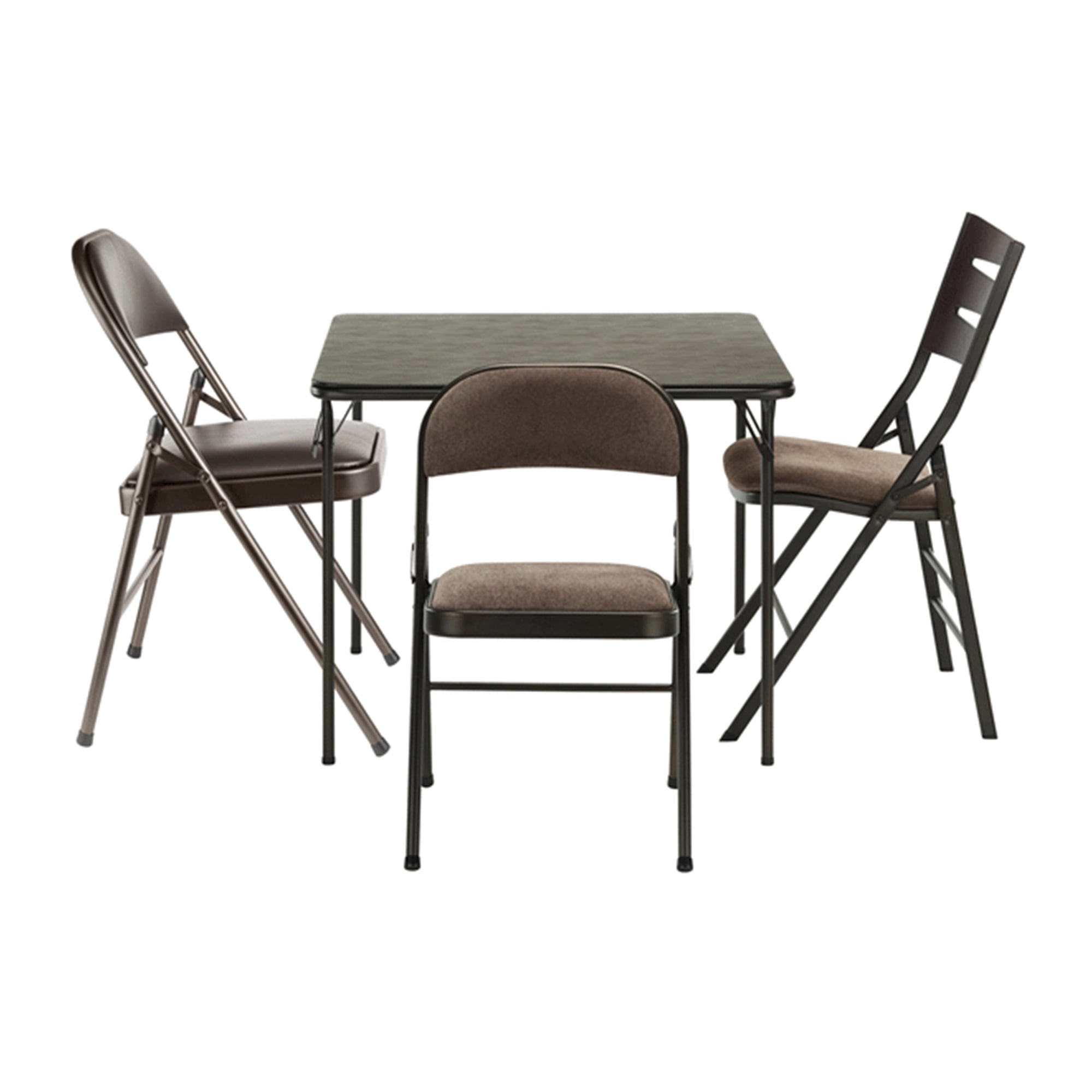 Buff MECO Sudden Comfort 34 x 34 Inch Square Metal Folding Dining Card Table 