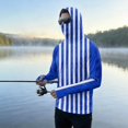 thumbnail image 2 of LTTVQM Adult Mens Light Thin Sun Safe Hooded Top Built-in Integrated Neck Gaiter Thumb Cuffs Freshwater Fishing Beach Wear Blue 3XL, 2 of 6