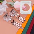 thumbnail image 2 of For Apple Watch Series 3/2/1 42mm Hollow X-Shape Rhinestones Decor Strap + Glitter Silver Watch Case, 2 of 3