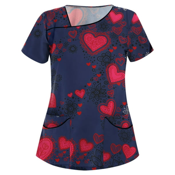 Puntoco mujeres moda manga corta cuello tops uniforme de trabajo blusa camisa Puntoco Puntoco-5817