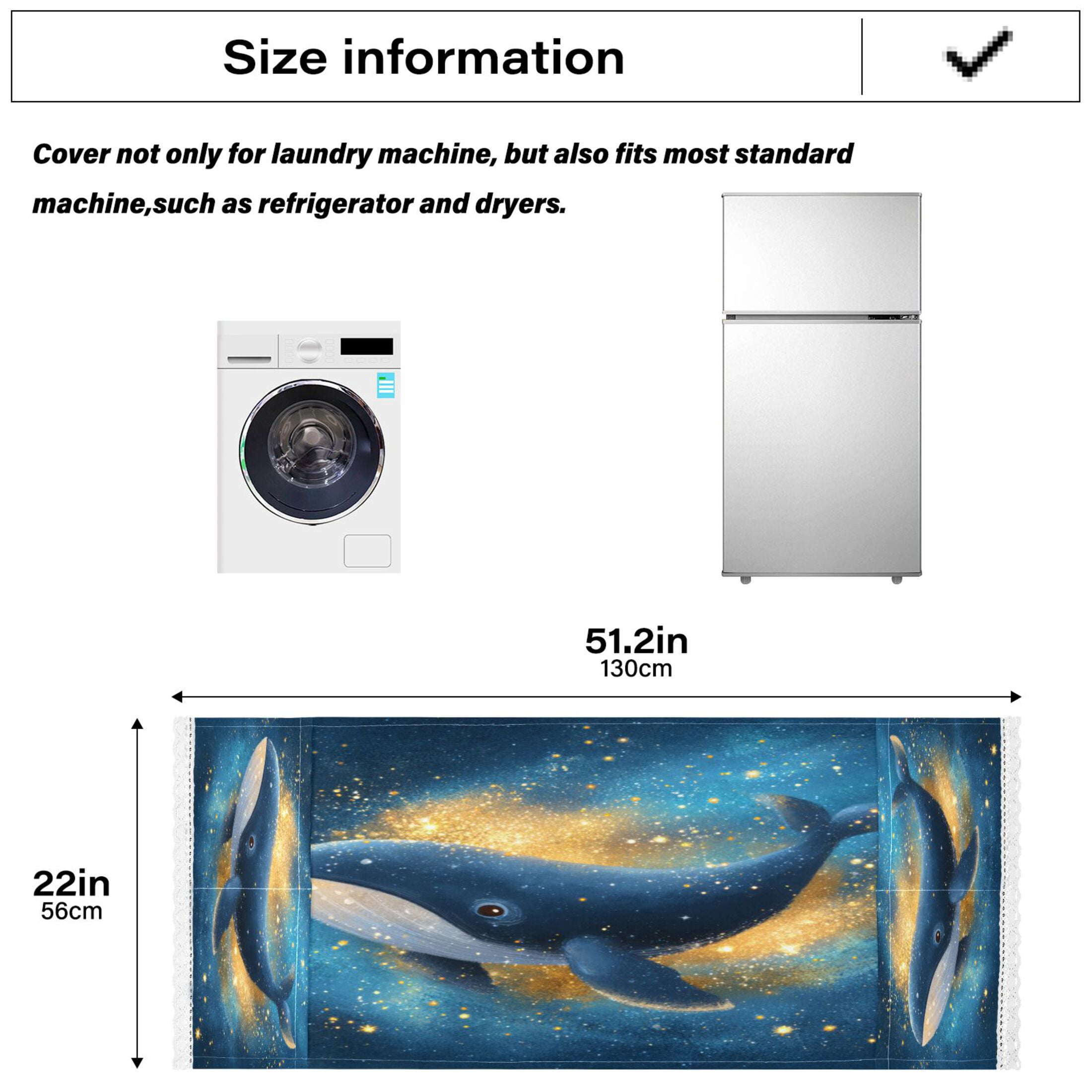 Wobogo Starry Whale Washing Machine Cover Dustproof Washer Dryer Cover Waterproof Laundry Room Decorative Protector