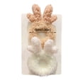 thumbnail image 3 of Hot Sale! Bradem Furry Hair Scrunchies Cute Hair Bands with Cat Deer Bear Ears Elastic Hair Ties Hair Bobbles Ponytail Holders Girls Women Hair Accessories 1 Pair Hair Rope, 3 of 6