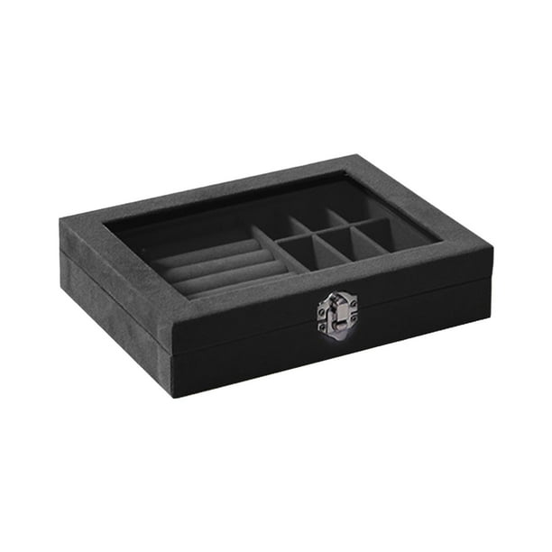 Organizador de pendientes Fernando estuche de almacenamiento de joyas terciopelo negro