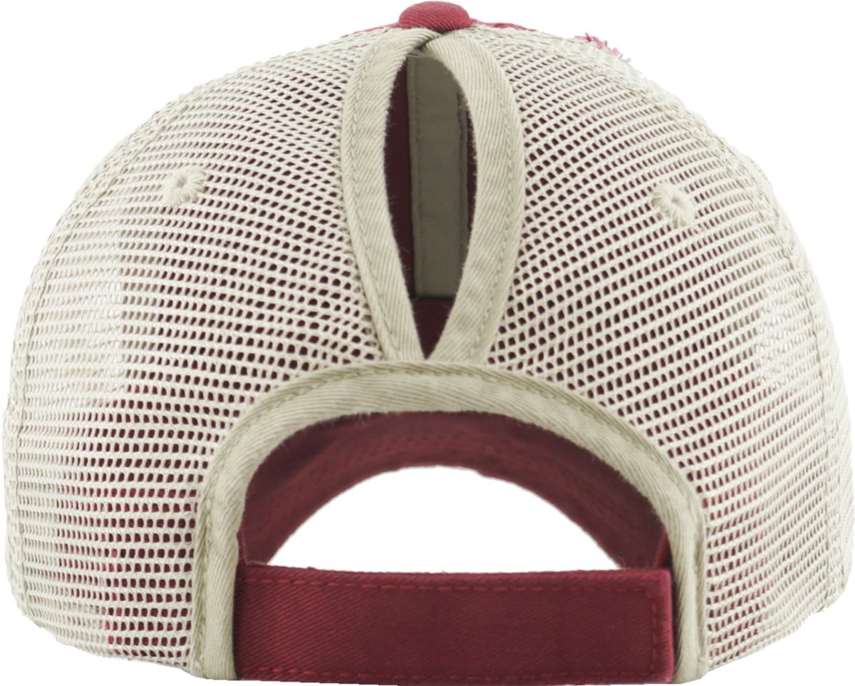 〽️Women Mesh Wine High Ponytail Baseball Cap Trucker Bad Hair Day Adjustable Messy High Bun Women Ponytail-Baseball-Hat Twill Vintage  main image 2