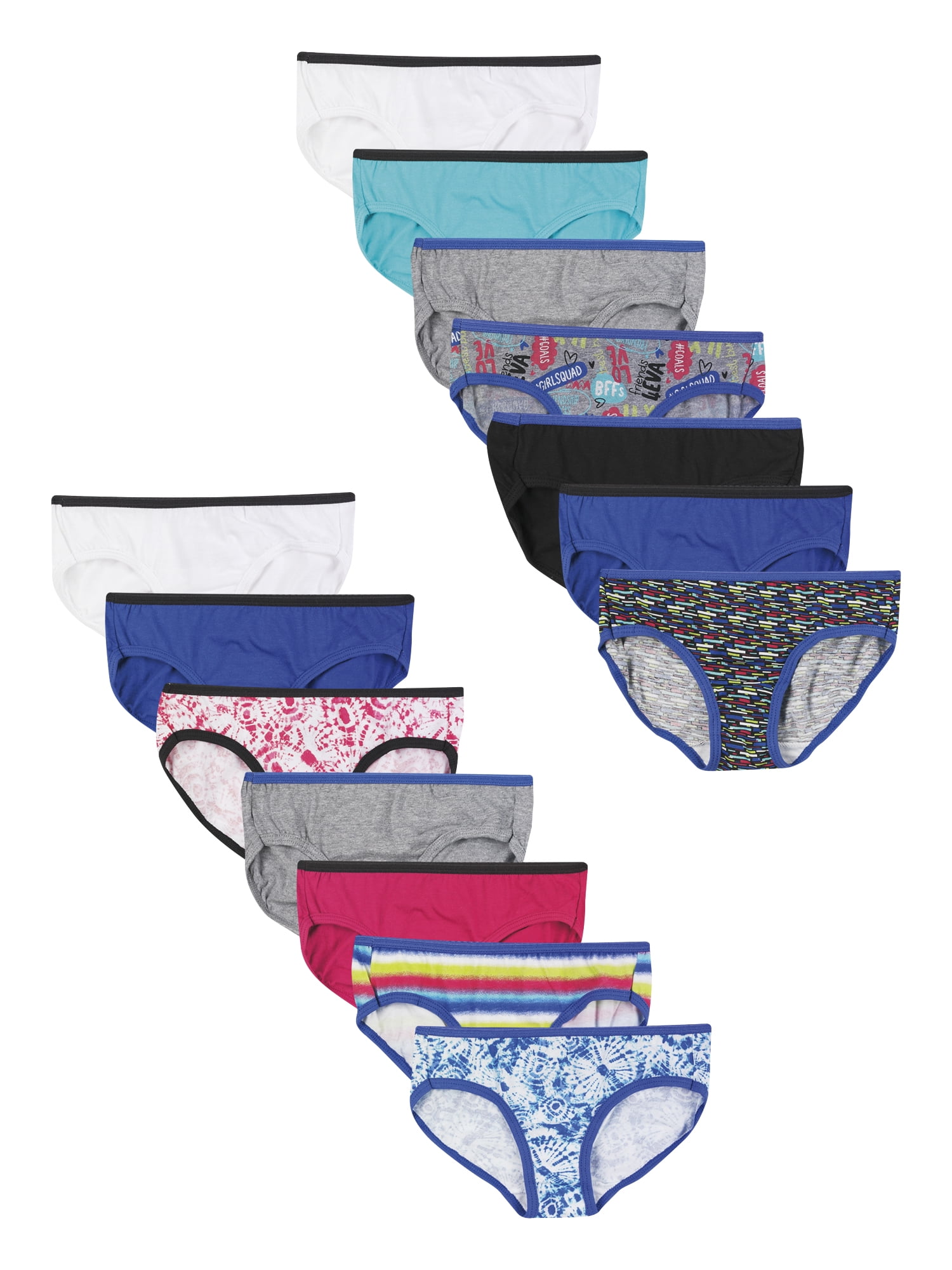 Hanes Girls Underwear 14 Pack Hipster Tagless Super Soft Cotton Panties Sizes 4 16