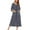Blue, variant on Women's Elbow-Length Sleeve Housecoat Loose Zipper Front Nightgowns Plaid Full Length Robes Loungewear with Pockets S-XXL